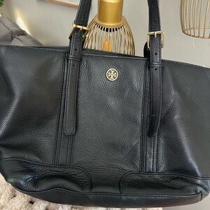 Tory Burch Black Pebbled Leather Tote
